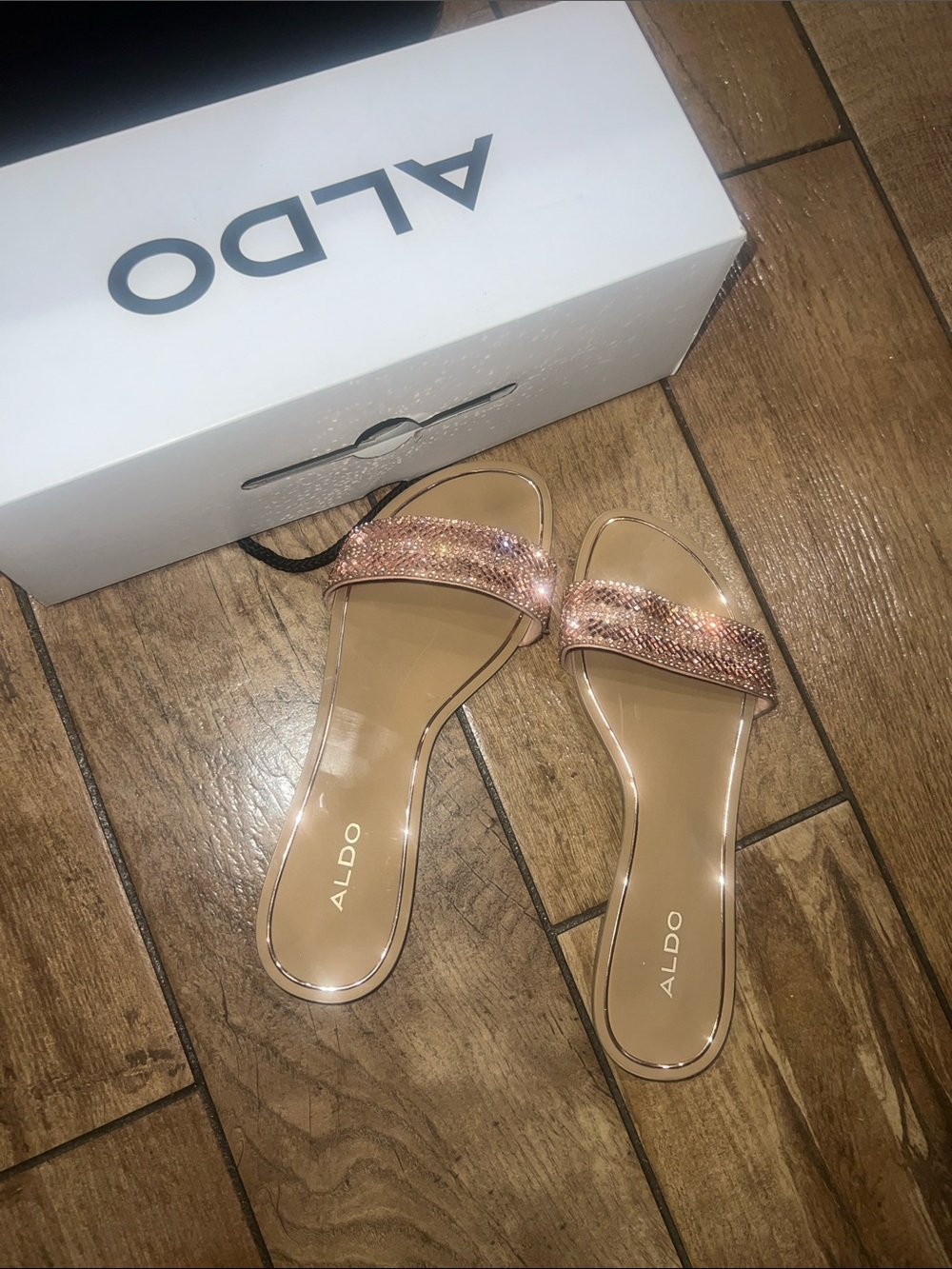 ALDO-  Rose Gold CADILINNA Slide Sandals